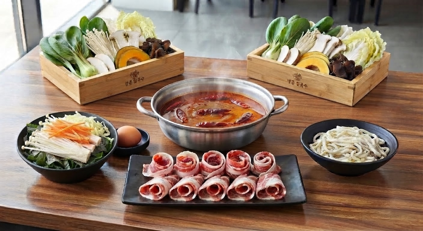 문115 샤브칼국수 얼큰 샤브칼국수 — 용인 모현 맛집
